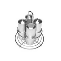 4 Pack Stainless Steel Condiment Shaker Set